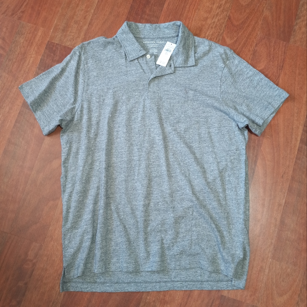 Men's American Eagle Gray Polo Shirt
